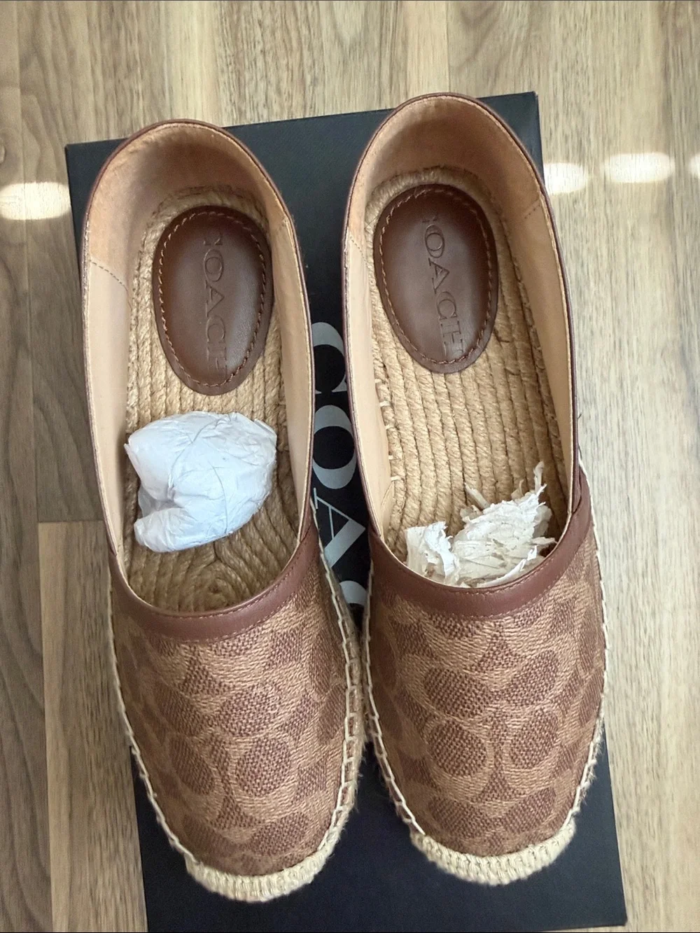 Coach Brown Signature Canvas Espadrille Slip-On